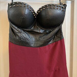 Sexy Black Studded High Low Dress